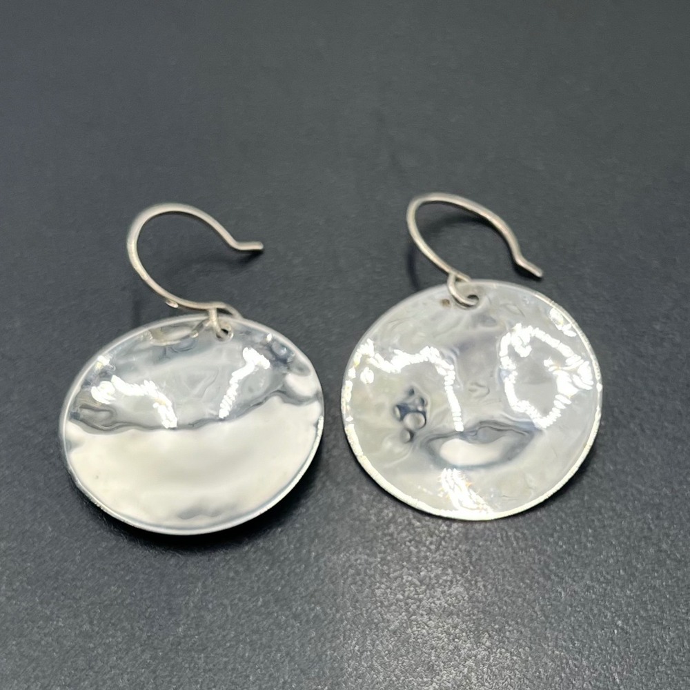 Robert Lee morris studios RLM Sterling 925 Silver Hammered Disc Dangle Earrings